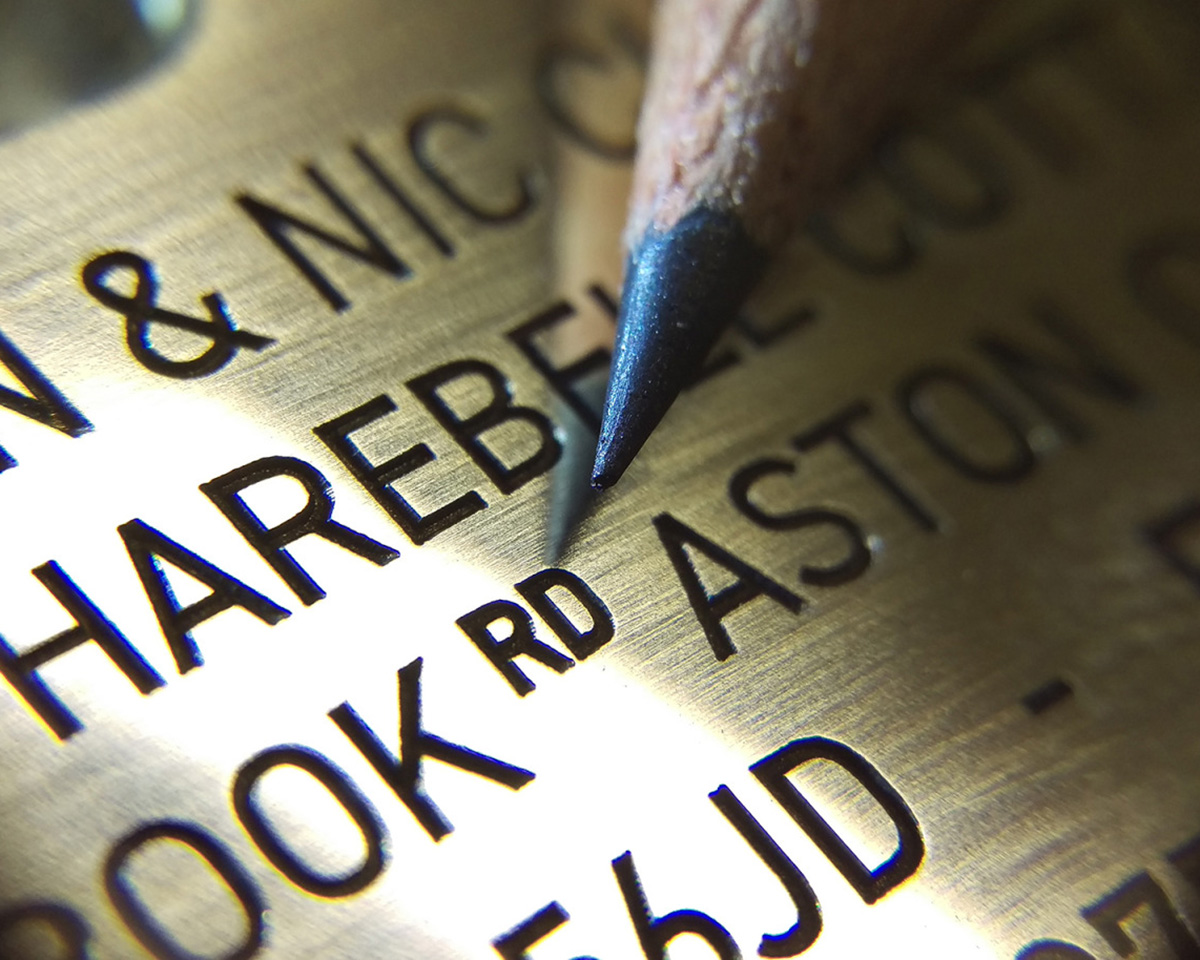 A close up showing the level of detail achievable when engraving.